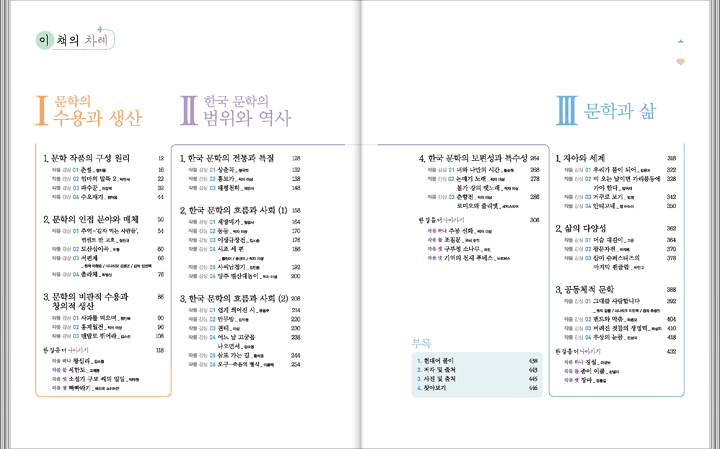 문학 교과서 차례